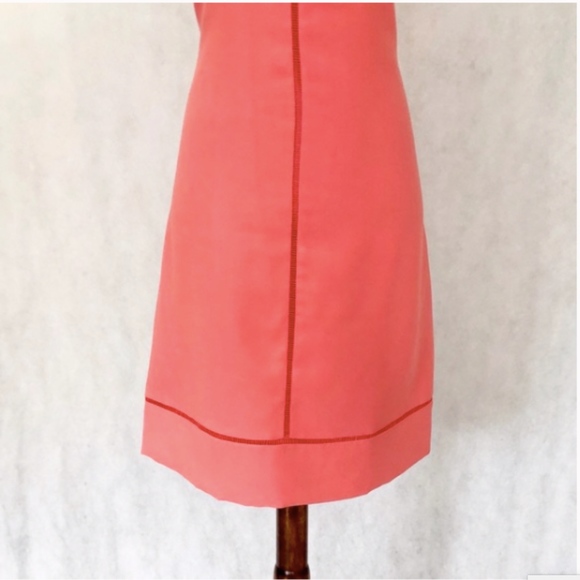 Banana Republic Coral V-Neck Ladder Stitch Dress - Picture 4 of 8